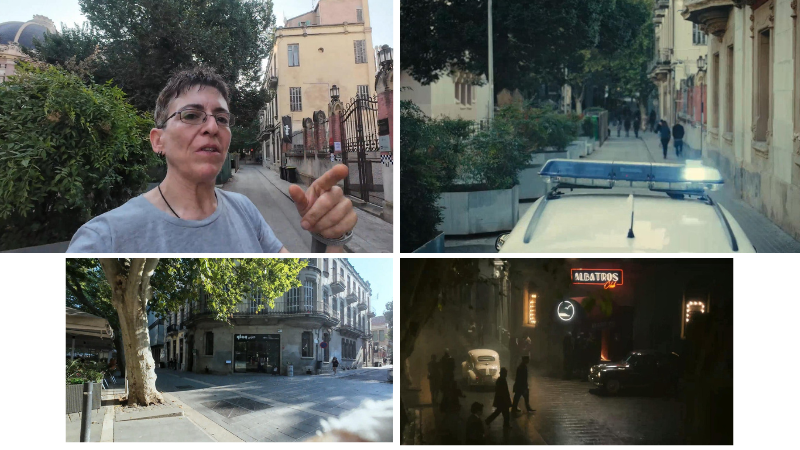 Comparativa de una localización de Manresa utilizada en El cuerpo en llamas y Club Albatros